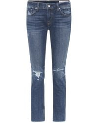 Rag & Bone Dre Cropped Slim Boyfriend Jeans - Blue