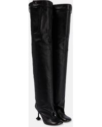 Loewe - Toy Panta Silver-tone-hardware Leather Over-the-knee Boots - Lyst