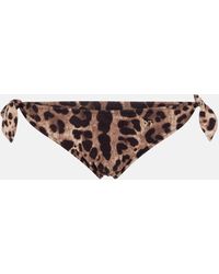 Dolce & Gabbana - Leopard-print Tie Bikini Bottoms - Lyst