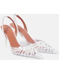AMINA MUADDI - Lori 90 Leather Slingback Pumps - Lyst