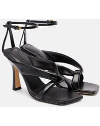 Bottega Veneta - Riva Padded Glossed-Leather Sandals - Lyst