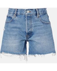 FRAME - The Long Hang Denim Shorts - Lyst