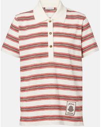 Moncler - Striped Cotton Polo Shirt - Lyst