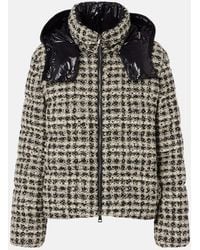 Moncler - Veste Doudoune Andronne En Tweed De Laine Melangee - Lyst