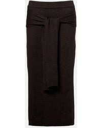 Lemaire - Trompe 'Oil Wool-Blend Midi Skirt - Lyst