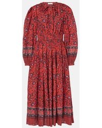 Ulla Johnson - Mona Floral Cotton-Blend Midi Dress - Lyst