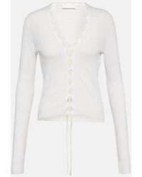 Dion Lee - Lace-Up Ribbed-Knit Cotton Cardigan - Lyst