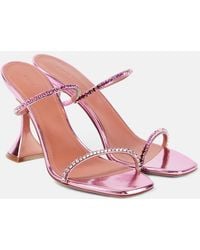 AMINA MUADDI - Gilda 95 Embellished Leather Sandals - Lyst