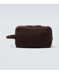 The Row - Astra Leather-Trimmed Canvas Pouch - Lyst