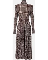 Norma Kamali - Vestido Midi Con Pata De Gallo Y Cinturon - Lyst