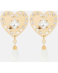 Alessandra Rich - Embellished Faux Pearl Clip-on Earrings - Lyst