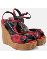 Dolce & Gabbana - Lolita Canvas Wedge Sandal - Lyst