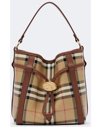 Burberry - Check Small Bucket Bag - Lyst