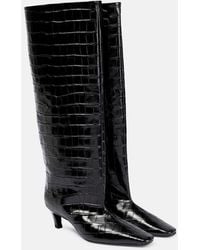Totême - Croc-effect Leather Knee-high Boots - Lyst