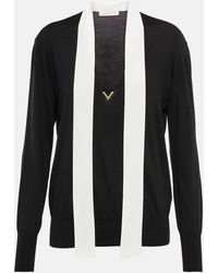 Valentino - Vgold Tie-neck Virgin Wool Sweater - Lyst