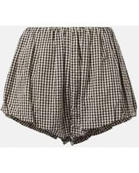 Posse - Aurelia Gingham Cotton Shorts - Lyst
