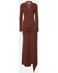 AYA MUSE - Saros Draped Cotton-Blend Maxi Dress - Lyst