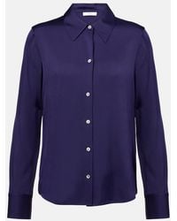 Vince - Silk-Blend Satin Shirt - Lyst