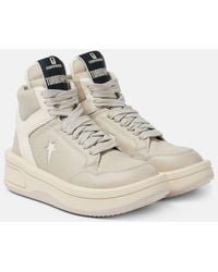 Rick Owens - X Converse Turbowpn Leather High-Top Sneakers - Lyst