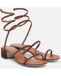 Rene Caovilla - Cleo 40 Embellished Satin Sandals - Lyst