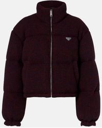 Prada - Cropped Wool And Cashmere Down Jacket - Lyst