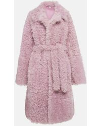 Bottega Veneta - Oversized Shearling Wrap Coat - Lyst