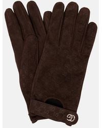 Gucci - Gg Jacquard Suede Gloves - Lyst