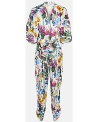 Stella McCartney - V-Neck Floral Jumpsuit - Lyst