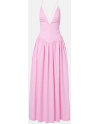 Adriana Degreas - Open-Back Cotton Maxi Dress - Lyst