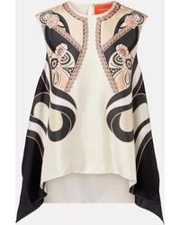 La DoubleJ - San Carlo Printed Silk Twill Top - Lyst