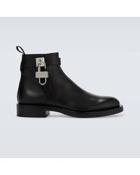 Givenchy - Ankle Boots Padlock aus Leder - Lyst