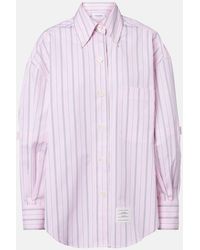 Thom Browne - Striped Cotton Poplin Shirt - Lyst