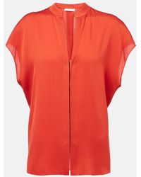 Vince - Silk-Blend Blouse - Lyst