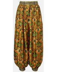 ALÉMAIS - Cece Floral Silk Tapered Pants - Lyst