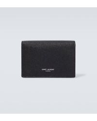 Saint Laurent - Logo Leather Card Case - Lyst