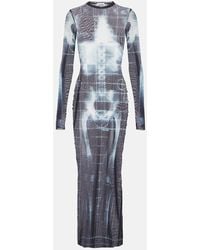 Jean Paul Gaultier - Squeletor Maxikleid Aus Tüll Mit Trompe-L'Œil-Print - Lyst