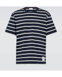 Thom Browne - T-shirt in jersey di cotone a righe - Lyst