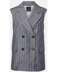Max Mara - Ballo Pinstripe Double-Breasted Linen Vest - Lyst