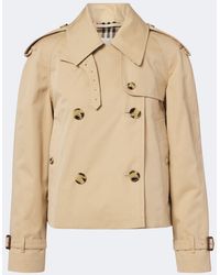 Burberry - Double-Breasted Cotton Gabardine Jacket - Lyst