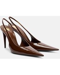 Saint Laurent - Guermantes Patent Leather Slingback Pumps - Lyst