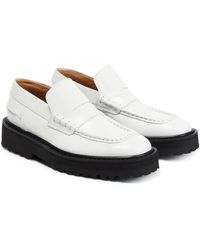 Dries Van Noten Leather Penny Loafers - White