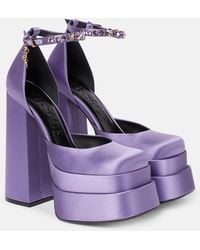 Versace - Aevitas Satin Crystal Medusa Platform - Lyst