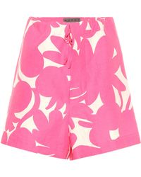 Marni Shorts aus einem Leinengemisch - Pink