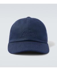 Brioni - Logo Linen And Wool Baseball Cap - Lyst