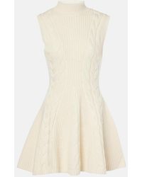 STAUD - Charade Cable-Knit Wool-Blend Minidress - Lyst