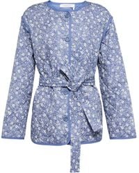 See By Chloé Quilted Floral Jacket - Blue