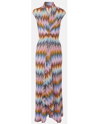 Missoni - Vestido largo de lame en zigzag drapeado - Lyst