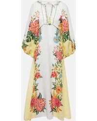 FARM Rio - Bloom Garden Embroidered Linen Maxi Dress - Lyst