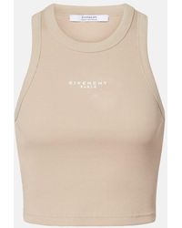 Givenchy - Logo Cropped Cotton Jersey Tank Top - Lyst