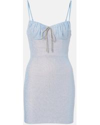 Area - Vestido Corto Con Cristales - Lyst